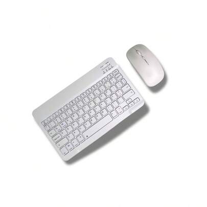 Kit Teclado Com Mouse Bluetooth Sem Fio Colorido Wireless Tablet Not Ipad