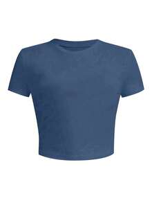 Personalized Christmas Shirts, Custom Women's T-Shirts - Add Your Own Pictures/Texts (Family Photos/Selfies/Statements/Slogans) To Design Your Own Personalized Printed T-Shirts, Thanksgiving, Mardi Gras, Christmas Personalized Small Shirts, Y2k Crop Top Shirts, Logo | Business | Wedding Gifts | Party Costumes | Birthday Gifts | Halloween Costumes | Christmas Costumes - Navy Blue - View 4