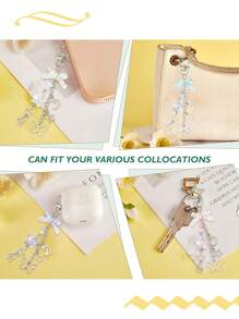 1pc Y2K Style Cute Bow Acrylic Pendant Metal Key Chain Suitable For Women Bag Keyring Gift