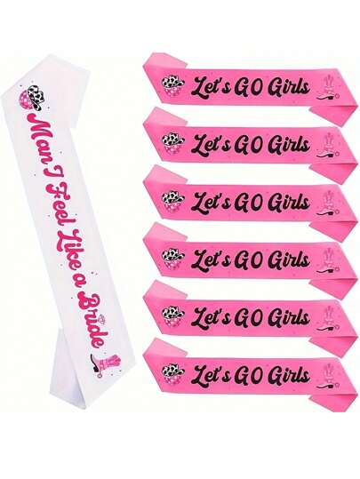 7Pcs Disco Cowgirl Bachelorette Party Decorations, Cowgirl Bride Sashes For Man I Feel Like A Bride Bachelorette Lets Go Bridal Shower Party Decorations Last Rodeo Party Supplies