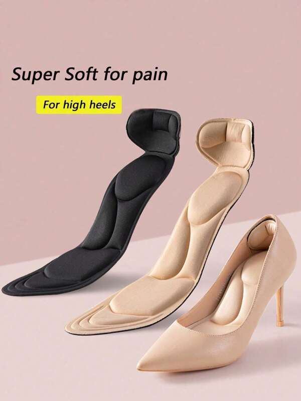1 Paar 5D gepolsterte Damensporteinlagen, weich, stoßabsorbierend, feuchtigkeitsableitend, komfortabel für High Heels, Sportschuhe, Freizeitschuhe