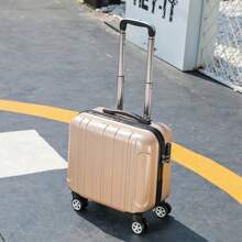 Equipaje de mano ligero, maleta de viaje con ruedas para mujeres, mini maleta con ruedas giratorias de 18" de moda con cierre de  para hombres - Champán - Ver 4