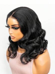 Wear Go Wigs Body Wave Hair Pre Cut 13*4 HD Lace Closure Short Bob Glueless Wig, 100% Real Human Hair Wigs Natural Hairline Remy Pre Plucked Bleached Knots With Baby Hair Black Color - Natural Black - 查看 2