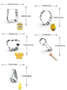 1pc Stainless Steel Bee Series Cookie Cutter, Honeycomb, Honey Pot, Bee Shaped Cake Mold DIY