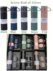 3 chiếc/1 bộ cốc giữ nhiệt bằng thép không gỉ, có hộp quà tặng, bình nước cách nhiệt chống rò rỉ hai lớp, giữ đồ uống nóng và lạnh trong nhiều giờ, thích hợp cho đạp xe, du lịch ba lô, văn phòng hoặc ô tô, trường học, tiệc tùng, cắm trại - Nhiều màu - Xem 3