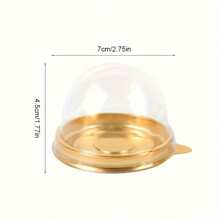 5/20/50/100/200个装可重复使用透明盖纸杯蛋糕盒 - 圆形中秋节月饼模具盒，适用于圣诞节、万圣节、婚礼、生日甜点 - 厨房收纳整理用品及配件，蛋糕容器 - 彩色 - 查看 4