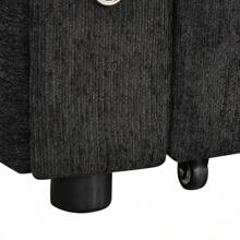 MERAX 83.5" L-Shaped Sofa Couch Convertible Sofa Bed Sectional Sofa With Ample Storage Space, Two Cup Holders And Two USB Ports For Living Room - Black - View 11