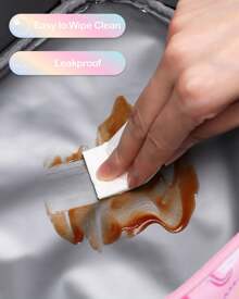 Lunch Bag Lunch Box Reusable Leak-Proof And Insulated Lunch Bag With Water Bottle Holder - 粉紅小花+獨角獸+閃料 - 查看 4