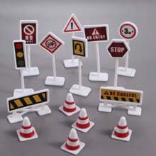 15 Pcs/Set Road Block Mini Traffic Signs Model Toy For New Year/Halloween/ Christmas/ Thanksgiving Day Gift, Birthday Gift,Miniature, Traffic Signs, Traf, Puzzle Simulation Scene - Multicolor - View 2