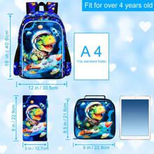 3pcs Dinosaur Backpack Set, 16 Inch Kids Backpack With Lunch Box, Preschool Toddler Backpack, Suitable For Elementary School Students - 16UV Backpack - View 3