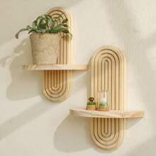 1pc Simia Wall Mounted Bookshelf/Wall Storage Rack/Boho Style Display Rack/Pine Hanging Rack Room Decors Garden Decor Wedding Decor Home Decors