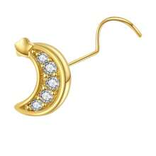 1 件 S 形鼻钉、微型锆石星月鼻环、小众个人穿孔首饰 - 彩色 - 查看 4