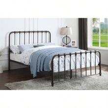 Metal Bed Dark Bronze Finish Queen Platform Bed 1pc Bed In A Box - 青銅1 - 查看 1