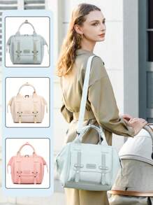 1pc Diaper Bag Tote Cute Mini Mommy Bag For Hospital, Diaper Bag, Bags For Travel, Diaper Tote Messenger Purse, Travel Diaper Tote For Mom And Dad, Multifunction Diaper Tote Nursery Storage Bin For Diapers, Wipes & Toys Diaper Bag For Outdoor - Multicolor - View 2