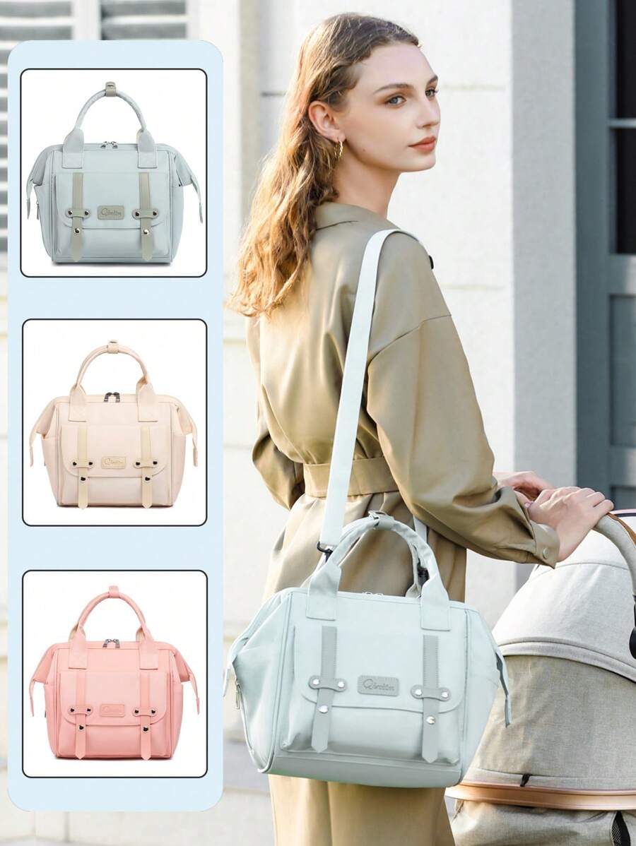 1pc Diaper Bag Tote Cute Mini Mommy Bag For Hospital, Diaper Bag, Bags For Travel, Diaper Tote Messenger Purse, Travel Diaper Tote For Mom And Dad, Multifunction Diaper Tote Nursery Storage Bin For Diapers, Wipes & Toys Diaper Bag For Outdoor