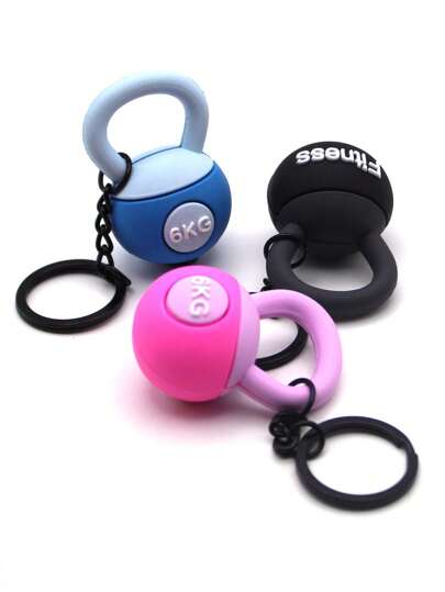 1 件逼真的壶铃钥匙扣、背包装饰吊坠、运动爱好者礼物、迷你壶铃球吊饰、运动健身系列汽车配件包饰学校可爱哥特 Y2k 包挂绳带身份证夹汽车配件包饰