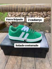 Men's Adult Casual Sports Skate Style 2 Lace-Up Sneakers - 綠色的 - 查看 1