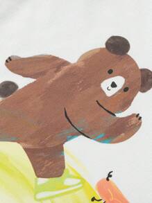 Balabala Young Boys' Two Pieces Cartoon Set, Summer Outfit For Kids, 2025 - Camel - View 7