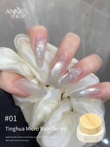 annies 12g/Pc Raindrops Cat Eye Nail Polish Gel Kit, 6 Colors, 2025 New Delicate Sparkling Glass Pearl Cat Eye Cure Gel Manicure, Professional Salon Use