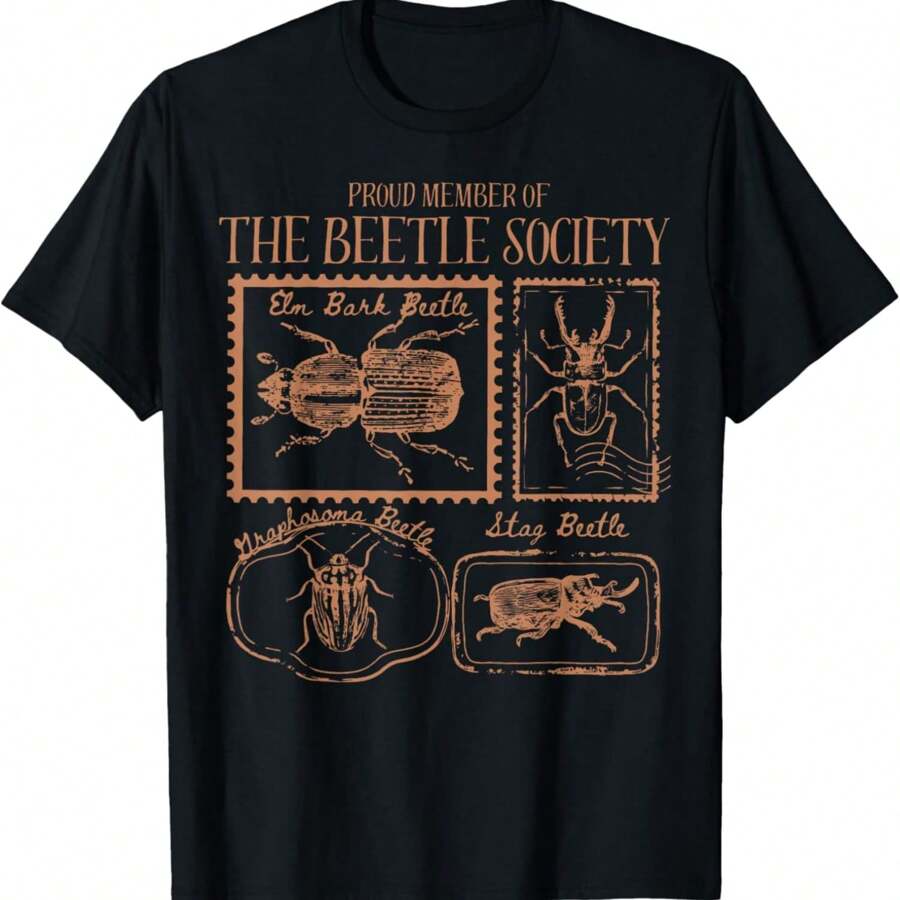 The Beetle Society Insect Bug Cottagre Beetle Entomology T-Shirt - 黑色 - 查看 1