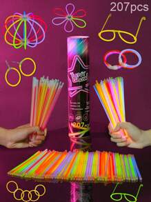 207 قطعة من عصي الإضاءة الملونة، عصي إضاءة للحفلات، هذه العصي المضيئة فائقة السطوع لها تأثير إضاءة ليلي، يمكن استخدامها كديكورات عصي مضيئة، تدوم من 9 إلى 12 ساعة، مناسبة للحفلات والحفلات الموسيقية والبارات والنوادي الليلية وغيرها من المناسبات، كما يمكن استخدامها كعصي مضيئة وديكورات حفلات وتأثيرات الإضاءة الليلية وأفكار هدايا للرجال والهدايا الشخصية وعيد الحب وعيد الفصح ورأس السنة وهدايا إضاءة الحفلات والأساور وديكورات وإمدادات حفلات الكرنفال المختلفة. - متعدد الألوان - مشاهدة 12