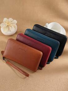 2025 New Fashion Big Capacity Zip-Up Genuine Soft Leather Women's Wallet Long-Style Card Holder Clutch For Women Wallet Mini Wallet Purse Wallet Wallet Coin Wallet Wristlet - Multicolor - View 2