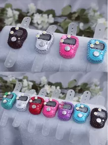 1-6颗念珠计数器，运动计数工具，带重置功能的编号念珠计数器，5位数字显示 - 彩色 - 查看 1