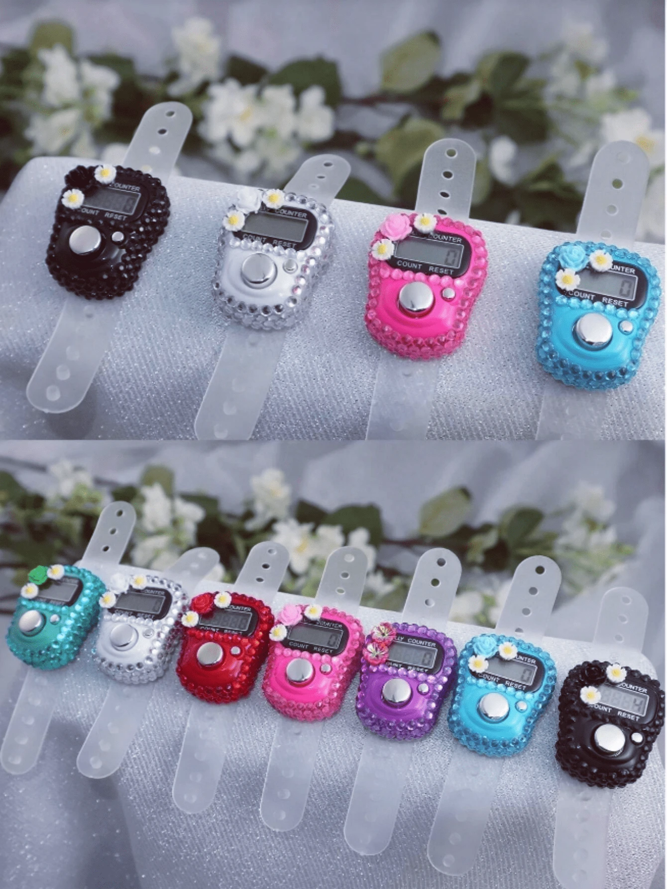 1-6颗念珠计数器，运动计数工具，带重置功能的编号念珠计数器，5位数字显示 - 彩色 - 查看 1