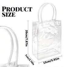 14 Pieces PVC Plastic Clear Gift Bags, 7.87X 5.91X 2.76 Inches Tote Bag For Boutique Wedding Birthday Party Jewelry Display And Packaging Supplies