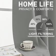 Ystyle Curtains Set Of 2, Thermal Curtain Cold Protection, Outdoor Curtain Weatherproof With Eyelets, Blackout Curtain, Opaque Curtains, Curtains Living Room, Thermal Curtain Heat Protection - 淺灰色 - 查看 3