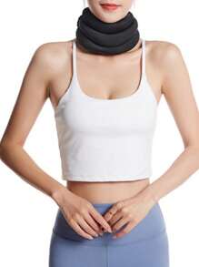 1pc Outdoor Fitness Sports 3-Section Breathable Neck Support Brace, Foamculli Neck Shoulder Protector Neck Wrap Support, Fashionable Spring/Summer Sports Protection Gym Accessories