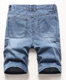 Idopy Men`S Street Hip Hop Denim Cargo Shorts Jeans With Multi Pockets - Blue - View 7