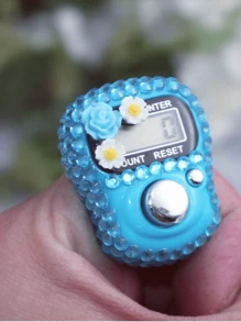 1-6颗念珠计数器，运动计数工具，带重置功能的编号念珠计数器，5位数字显示 - 彩色 - 查看 5