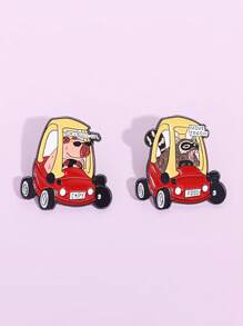2 Piezas Pines de esmalte con diseño de personajes de dibujos animados de Capibara, Ganso y Mapache - Prendedores creativos y lindos de Animales OK, los puedo sacar - Regalos de joyería para mochila y solapa