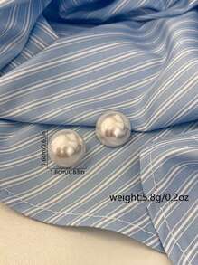 Tkool 2pcs Exaggerated Faux Pearl Stud Earrings For Women, Super Large