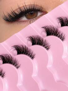 9 paia di ciglia finte naturali, stile gatto, effetto manga, con banda trasparente, corte e morbide, in faux mink 3D, soffici e vaporose, accessori per estensione ciglia