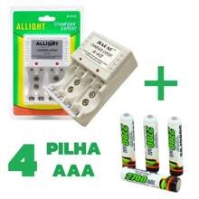 Kit 4/8 Rechargeable AA/AAA Batteries + Bivolt Fast Charger - Kit 4 Pilha AAA + Carregador - 查看 1