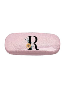 1pc Y2k Style Glitter Star Glasses Case With Daisy Flower Black Letter A-Z Pattern, Novel, Stylish And Simple Design, Convenient And Portable, With Waterproof And Dustproof Function (Small Size, Made Of Plastic Material). Initial Glasses Case