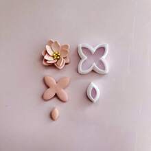 2pcs/10pcs Flower Petal Clay Cutter Molds, Used For Earring Making, 10 Shapes Geometric Flower Clay Cutters For Jewelry Making