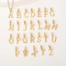 1 件优雅法式简约镂空字母设计 A-Z 项链，铜镀金字母吊坠锁骨链，精致百搭的日常佩戴礼物