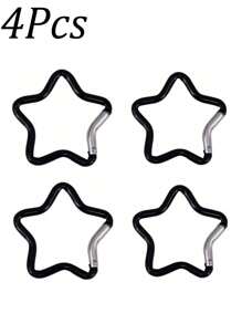 4 Peças Mosquetão de Estrela de Alumínio, Chaveiro de Gancho de Mola Criativo, Acessórios para Camping e Caminhada ao Ar Livre - Multicolorido - Visão 13