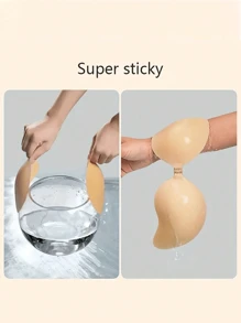 1 Pair Invisible Strapless Bra , Self-Adhesive Backless Reusable Push Up Nipple Covers, Women's Lingerie & Underwear Accessories
