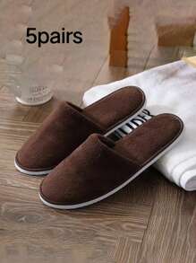 5 pares de pantuflas de lujo, suela de EVA súper suave antideslizante, estilo casual, lavables a mano/máquina, pantuflas unisex para interiores, para todas las estaciones