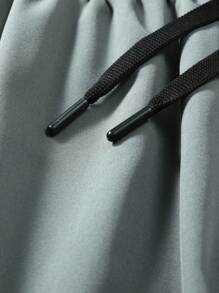 Shorts casuales para la playa de cintura con cordón y doble capa para hombre