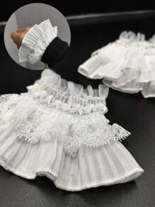 1 para eleganckich, dekoracyjnych, koronkowych mankietów z bufiastymi rękawami, poliester, uniwersalne do codziennego noszenia i ceremonii, na każdą porę roku