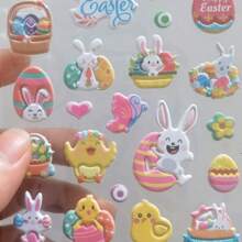 Easter Egg Bunny Car Interior Acrylic Pendant Ornament, Decoration Hanging Easter Egg, Rabbit Sticker Gift, Bubble Sticker