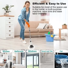 9 In 1 Electric Spin Scrubber Handheld Cleaning Brush Cordless Turbo Scrub Tool - White - View 9