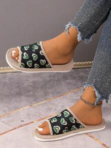 Women's Linen House Slippers, Summer Indoor Floor Anti-Slip Thick Sole Linen Slippers, Soft Bottom