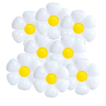 Halloween+Christmas White Daisy Flower Balloon Smile