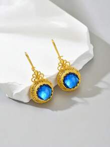 1 Pair Fashionable Creative Glamorous Sparkling Unique Design Bohemian Style Earrings, Suitable For Women's Everyday Wear
